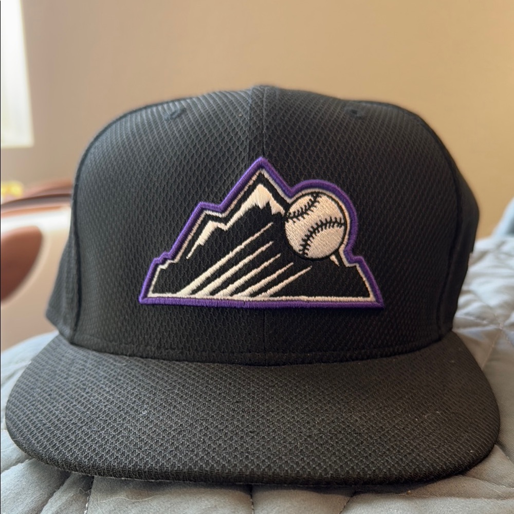 Black Baseball Cap with Mountain Logo